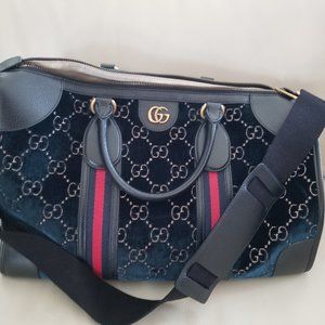 GG Gucci Large Authentic Velvet Weekender Bag